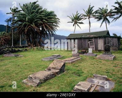 États-Unis. Hawaii. Molokai. Kalaupapa. Cimetière Papaloa. Banque D'Images
