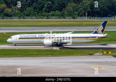 Singapore Airlines Boeing 787-10 Dreamliner Aircraft Changi Airport à Singapour Banque D'Images