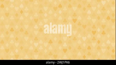 Motif sans couture subtil doré avec costumes de cartes. Modèle sans couture Casino. Fond de poker. Illustration de Vecteur