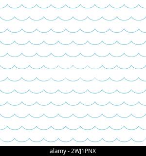 Motif de vagues d'eau. Texture vectorielle sans couture des vagues océaniques. Motif Sea Waves style artistique. Illustration de Vecteur