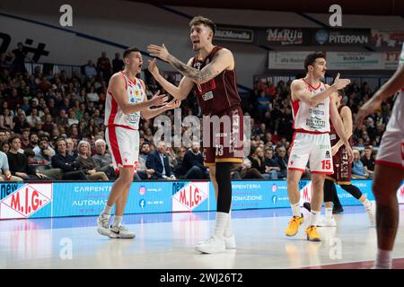 Venise, Italie. 11 février 2024. Kyle Wiltjer lors de l'Umana Reyer Venezia vs Estra Pistoia au Taliercio à Venise, Italie le 11 février 2024 lors de l'Umana Reyer Venezia vs Estra Pistoia, match italien de basket Serie A à Venise, Italie, 11 février 2024 crédit : Agence photo indépendante/Alamy Live News Banque D'Images