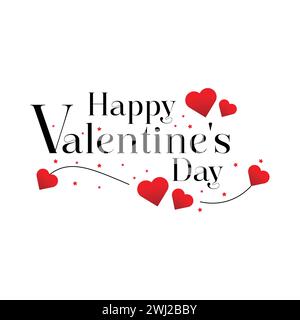 Carte de voeux plat pour la Saint-Valentin Illustration de Vecteur