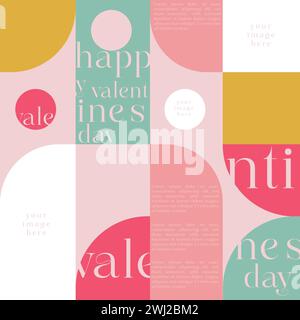 Carte de voeux plat pour la Saint-Valentin Illustration de Vecteur