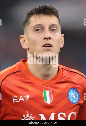 Milan, Italie. 11 février 2024. Pierluigi Gollini de la SSC Napoli regarde pendant le line-up avant le match de Serie A à Giuseppe Meazza, Milan. Le crédit photo devrait se lire : Jonathan Moscrop/Sportimage crédit : Sportimage Ltd/Alamy Live News Banque D'Images