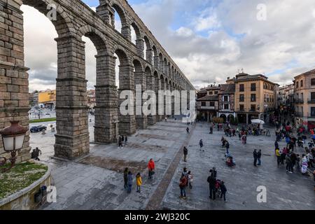 Aqueduc romain de Ségovie Banque D'Images