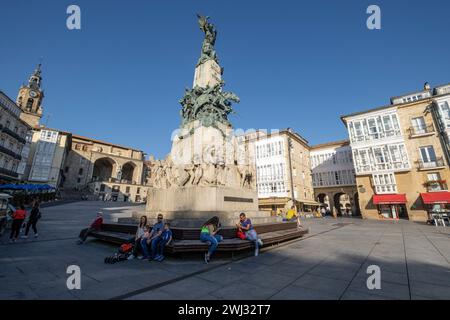 Monument commémoratif de la bataille de Vitoria, Plaza de la Virgen Blanca, Vitoria, Álava, communauté autonome du pays Basque, Espagne Banque D'Images