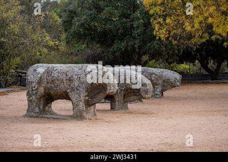 Taureaux de Guisando, groupe sculptural de Vetón, IVe et IIIe siècles av. J.-C., âge du fer, Ávila, province de Ávila, communauté autonome de Castilla y León, Spai Banque D'Images