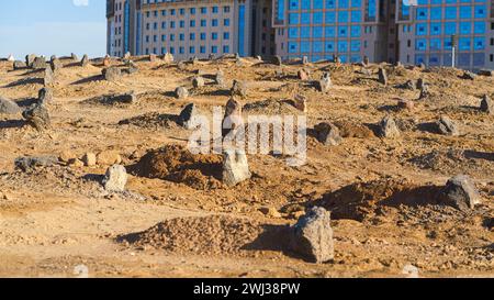 Al-Madinah al-Munawwarah, Arabie Saoudite - 09 mars 2023, vue panoramique le plus ancien et le premier cimetière islamique de Médine, Arabie Saoudite Banque D'Images