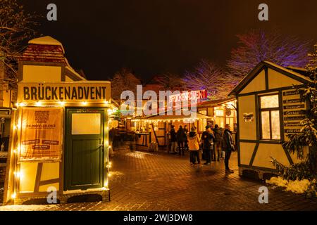 Bridge Avent marché de noël à Erfurt Banque D'Images