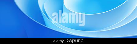 Formes ondulées bleues 3D. Banque D'Images