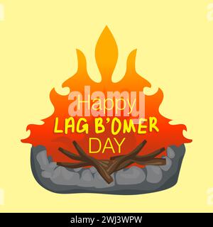 LAG BaOmer, également orthographié Lag B'Omer est une fête religieuse juive célébrée le 33e jour de comptage d'Omer. Bonne journée Lag Ba Omer Illustration de Vecteur
