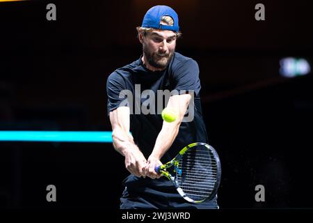 Rotterdam, pays-Bas. 12 février 2024. ROTTERDAM, PAYS-BAS - 12 FÉVRIER : Maxime Cressy des États-Unis et de la France pendant le premier jour de l'ABN AMRO Open 2024 à Ahoy le 12 février 2024 à Rotterdam, pays-Bas. (Photo de Joris Verwijst/Agence BSR) crédit : Agence BSR/Alamy Live News Banque D'Images