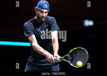 Rotterdam, pays-Bas. 12 février 2024. ROTTERDAM, PAYS-BAS - 12 FÉVRIER : Maxime Cressy des États-Unis et de la France pendant le premier jour de l'ABN AMRO Open 2024 à Ahoy le 12 février 2024 à Rotterdam, pays-Bas. (Photo de Joris Verwijst/Agence BSR) crédit : Agence BSR/Alamy Live News Banque D'Images