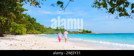 Île de Koh Samet Rayong Thaïlande, plage tropicale blanche de l'île de Samed avec un océan couleur turquoouse Banque D'Images