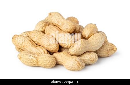 Arachides sur fond blanc Banque D'Images