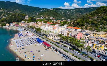 Vue aérienne de Moneglia Banque D'Images