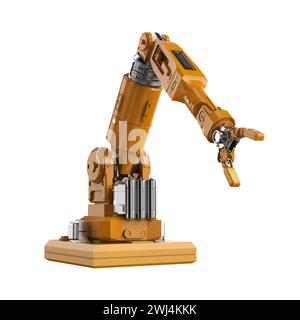 rendu 3d ai bras robotique isolé sur fond blanc Banque D'Images