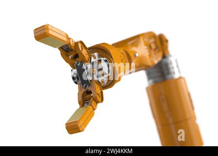 rendu 3d ai bras robotique isolé sur fond blanc Banque D'Images