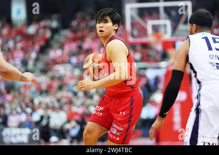 Funabashi Arena, Chiba, Japon. 2 février 2024. Shuta Hara (jets), 2 FÉVRIER 2024 - Basketball : match de B.LEAGUE B1 2023-24 entre Chiba jets 89-79 Yokohama B-Corsaires à Funabashi Arena, Chiba, Japon. Crédit : AFLO SPORT/Alamy Live News Banque D'Images