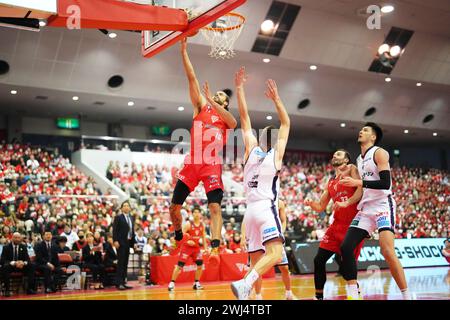 Funabashi Arena, Chiba, Japon. 2 février 2024. Xavier Cooks (jets), 2 FÉVRIER 2024 - Basketball : match de B.LEAGUE B1 2023-24 entre Chiba jets 89-79 Yokohama B-Corsair à Funabashi Arena, Chiba, Japon. Crédit : AFLO SPORT/Alamy Live News Banque D'Images