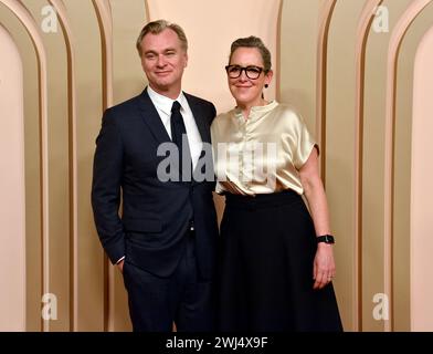 Los Angeles, États-Unis. 12 février 2024. Christopher Nolan et Emma Thomas assistent au 96e déjeuner annuel des nominés aux Oscars au Beverly Hilton de Beverly Hills, Californie, le lundi 12 février 2024. Photo de Jim Ruymen/UPI crédit : UPI/Alamy Live News Banque D'Images