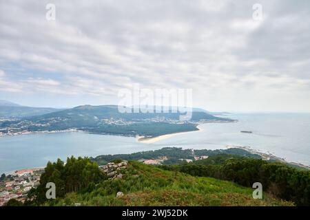 L'embouchure de la rivière Mino en Galice, Espagne. Banque D'Images