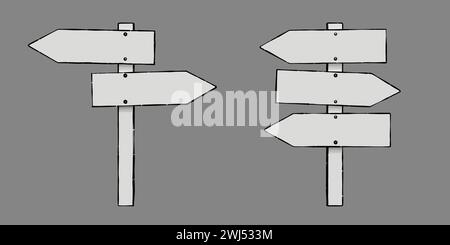 Rendu 3d de maquette de signalisation routière directionnelle Banque D'Images