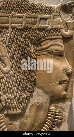 Les pièces de l'Egypte ancienne du Neues Museum Berlin de la période Amarna de l'Egypte 18ème dynastie, le règne de Pharoah Akenathen Banque D'Images
