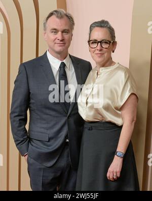 12 février 2024, Beverly Hills, Californie, États-Unis : Christopher Nolan, Emma Thomas assiste au 96e déjeuner des nominés OscarsÂ®. (Crédit image : © Billy Bennight/ZUMA Press Wire) USAGE ÉDITORIAL SEULEMENT! Non destiné à UN USAGE commercial ! Banque D'Images