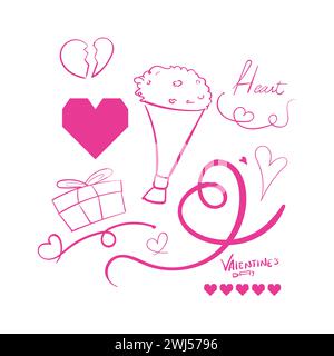 Valente's Day Vector illustration Icon Love Valentine's Day14 février icône Illustration de Vecteur