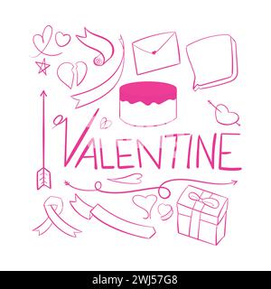 Valente's Day Vector illustration Icon Love Valentine's Day14 février icône Illustration de Vecteur