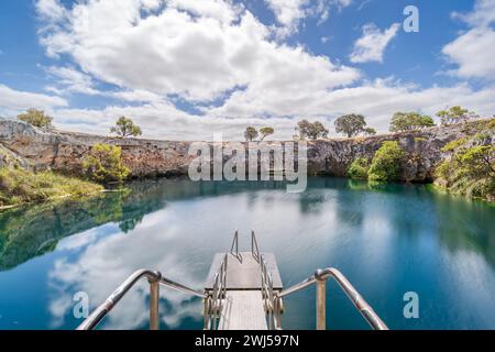 Little Blue Lake à Mount Gambier, Australie méridionale. Banque D'Images