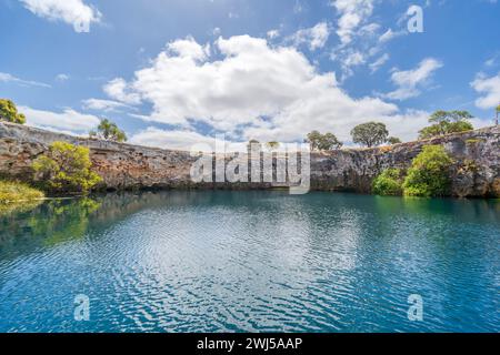 Little Blue Lake à Mount Gambier, Australie méridionale. Banque D'Images