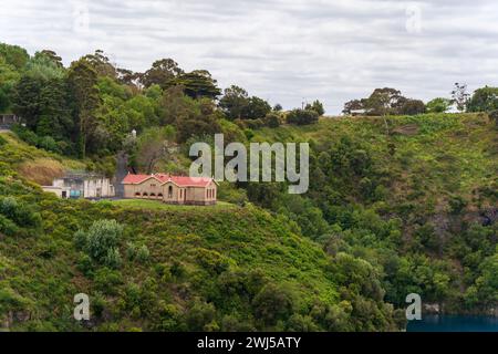 La station de pompage de Blue Lake à Mount Gambier, Australie méridionale. Banque D'Images