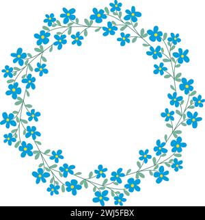 Couronne printanière de bleuets avec espace de copie Illustration de Vecteur