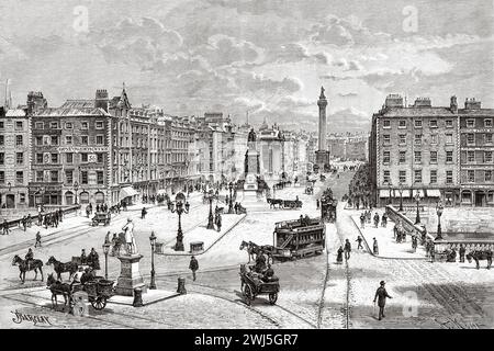 Sackville Street, avant 1924 maintenant connu sous le nom de O'Connell Street, Dublin, République d'Irlande. Europe. Trois mois en Irlande de Miss Marie Anne de Bovet (1855 - 1935) Limerick et la Clare Coast 1889, le Tour du monde 1890 Banque D'Images