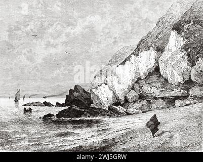 Bray Head and Beach, Country Wicklow, République d'Irlande. Europe. Trois mois en Irlande de Miss Marie Anne de Bovet (1855 - 1935) Limerick et la Clare Coast 1889, le Tour du monde 1890 Banque D'Images