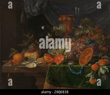 Nature morte avec fruits et les huîtres, Abraham Mignon, 1660 - 1679 Banque D'Images