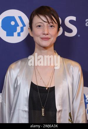 Pasadena, CA. 12 février 2024. Andrea Riseborough, de MASTERPIECE 'Alice and Jack' à la tournée de presse d'hiver 2024 de TCA - PBS le 12 février 2024 au Langham Huntington à Pasadena, Californie. Crédit : Faye Sadou/Media Punch/Alamy Live News Banque D'Images