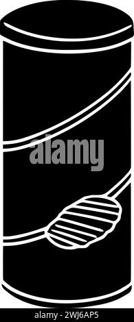 silhouette de pomme de terre noire ou tortilla plate illustration de la nourriture de logo de casse-croûte pour chips avec icône croustillante et manger la forme croustillante comme maïs aux chips Illustration de Vecteur