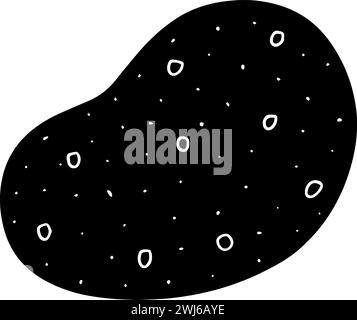 silhouette de pomme de terre noire ou tortilla plate illustration de la nourriture de logo de casse-croûte pour chips avec icône croustillante et manger la forme croustillante comme maïs aux chips Illustration de Vecteur