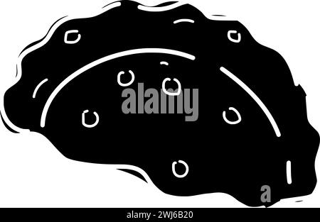 silhouette de pomme de terre noire ou tortilla plate illustration de la nourriture de logo de casse-croûte pour chips avec icône croustillante et manger la forme croustillante comme maïs aux chips Illustration de Vecteur