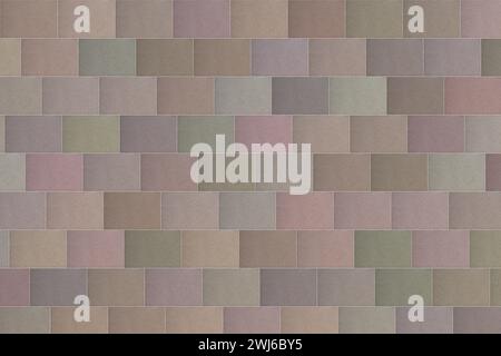 Motif de dalles de pavage rectangulaires dans différentes nuances pour le fond. Banque D'Images