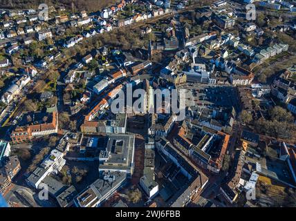 Luftbild, ville Stadtzentrum mit kath. Prog Lambertus Kirche, Geschäftsviertel, Verkehrssituation, Castrop-Rauxel, Ruhrgebiet, Nordrhein-Westfalen, Deutschland ACHTUNGxMINDESTHONORARx60xEURO *** vue aérienne, centre-ville avec église catholique St Lambertus, quartier des affaires, situation du trafic, Castrop Rauxel, Ruhr, Rhénanie du Nord-Westphalie, Allemagne ACHTUNGxMINDESTHONORARx60xEURO Banque D'Images