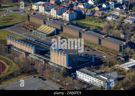 Luftbild, Rathaus Stadtverwaltung, Stadthalle und Europahalle Forum, Westfälisches Landestheater e.V., Rauxel, Castrop-Rauxel, Ruhrgebiet, Nordrhein-Westfalen, Deutschland ACHTUNGxMINDESTHONORARx60xEURO *** vue aérienne, municipalité de la mairie, Stadthalle et Forum Europahalle, Westfälisches Landestheater e V , Rauxel, Castrop Rauxel, région de la Ruhr, Rhénanie du Nord-Westphalie, Allemagne ATTENTIONxMINDESTHONORARx60xEURO Banque D'Images