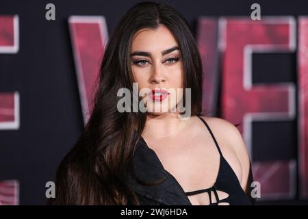 Westwood, États-Unis. 12 février 2024. WESTWOOD, LOS ANGELES, CALIFORNIE, États-Unis - 12 FÉVRIER : Lauren Jauregui arrive à la première mondiale de Columbia Pictures 'Madame Web' qui s'est tenue au Regency Village Theatre le 12 février 2024 à Westwood, Los Angeles, Californie, États-Unis. (Photo de Xavier Collin/image Press Agency) crédit : image Press Agency/Alamy Live News Banque D'Images