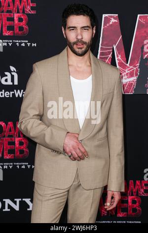 Westwood, États-Unis. 12 février 2024. WESTWOOD, LOS ANGELES, CALIFORNIE, États-Unis - 12 FÉVRIER : Tahar Rahim arrive à la première mondiale de Columbia Pictures 'Madame Web' qui s'est tenue au Regency Village Theatre le 12 février 2024 à Westwood, Los Angeles, Californie, États-Unis. (Photo de Xavier Collin/image Press Agency) crédit : image Press Agency/Alamy Live News Banque D'Images