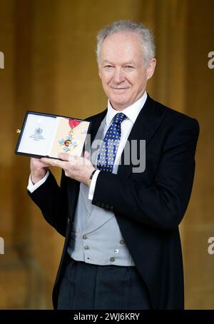 James Daunt, fondateur de Daunt Books et directeur général de Waterstones, après avoir été nommé Commandeur de l'ordre de l'Empire britannique (CBE) , pour services rendus à l'édition, par la princesse royale lors d'une cérémonie d'investiture au château de Windsor, Berkshire. Date de la photo : mardi 13 février 2024. Banque D'Images