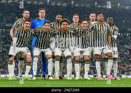 Turin, Italie. 12 février 2024. Le départ 11 de la Juventus pour le match de Serie A entre la Juventus et Udinese au stade Allianz de Turin. (Crédit photo : Gonzales photo/Alamy Live News Banque D'Images