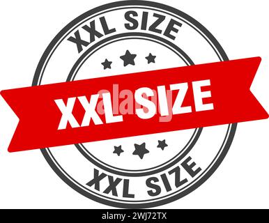 timbre taille xxl. panneau rond taille xxl. étiquette sur fond transparent Illustration de Vecteur